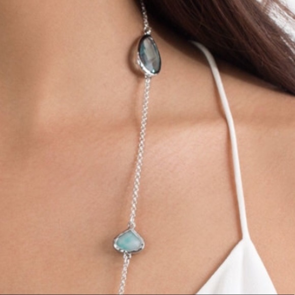 Chloe + Isabel 34” Necklace Faceted Beads UNIQUE Silver - Picture 6 of 9